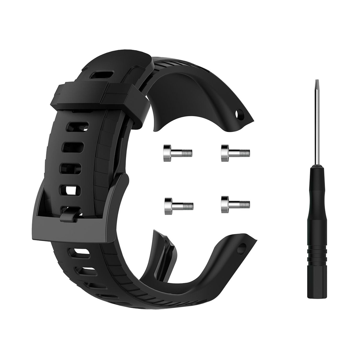 Genérico - Correa Silicona Compatible Con Suunto 5 33mm Negro