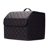 Magideal - Caja De Almacenamiento De Maletero De Coche, Caja De Transporte Multifuncional De Cuero Pu, Caja De Almacenamiento Resistente, Organizador De Maletero Negro
