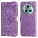 thumbnail image 4 of Funda tipo cartera FOXDOCK para Honor Magic 5 Pro , diseño girasol en relieve, cuero PU, cierre magnético, soporte y tarjetero, 4 of 5
