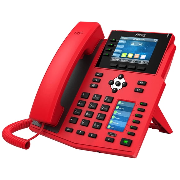 Teléfono VoIP Fanvil X5U-R de alta gama, 16 líneas SIP, rojo