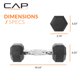 thumbnail image 4 of Par de mancuernas hexagonales CAP de 3,5 kg recubiertas de goma con mango cromado, 4 of 6