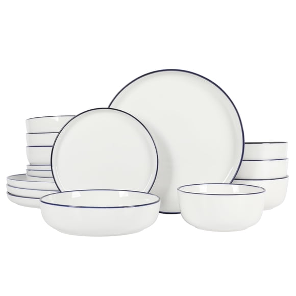 Juego de vajilla Gibson Home Oslo de 16 piezas de porcelana blanca