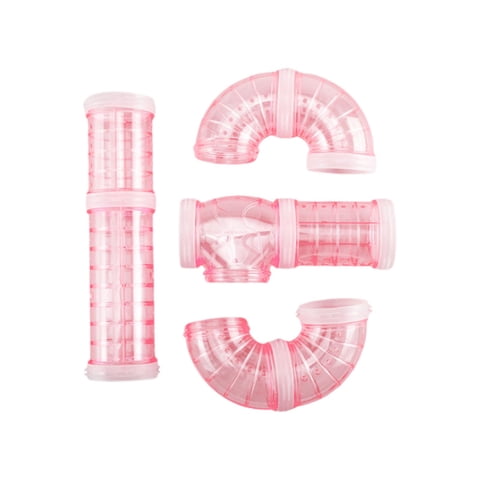Ioensy - Juego De Tubos De Hámster Diy 8 Piezas Juguetes De Ejercicio De Hámster Para Accesorios De Jaula De Hámster Rosa