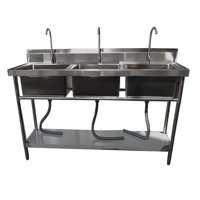 Prochef - Lavafondos Triple Acero Inox. 150X60X90 Cm.
