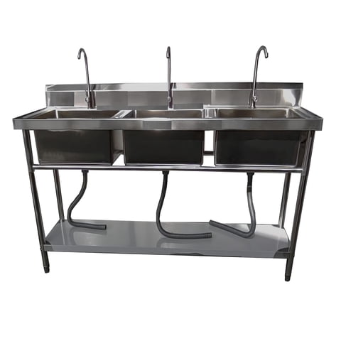 Prochef - Lavafondos Triple Acero Inox. 150X60X90 Cm.