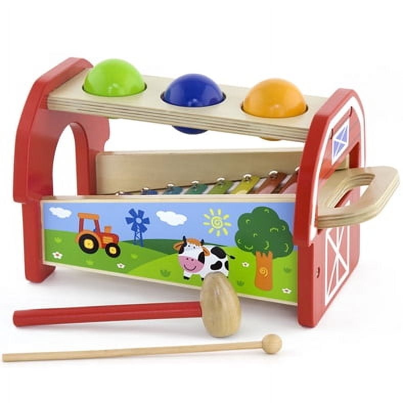 Viga - Juguete Madera Bebé Golpear Banco Y Xilofono