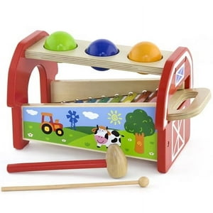Viga - Juguete Madera Bebé Golpear Banco Y Xilofono