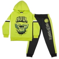 Conjunto De 2 Piezas Para Niños Marvel Con Sudadera Y Pantalones De Forro Polar De Hulk