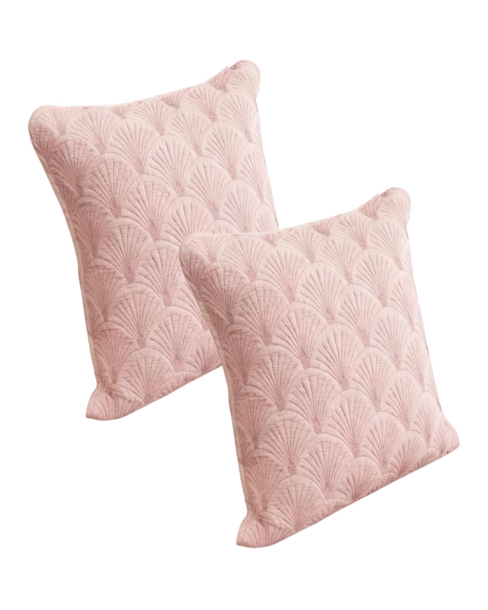 Genérico - Set De 2 Fundas De Cojin Serie Abanico 45X45 Cm Rosa