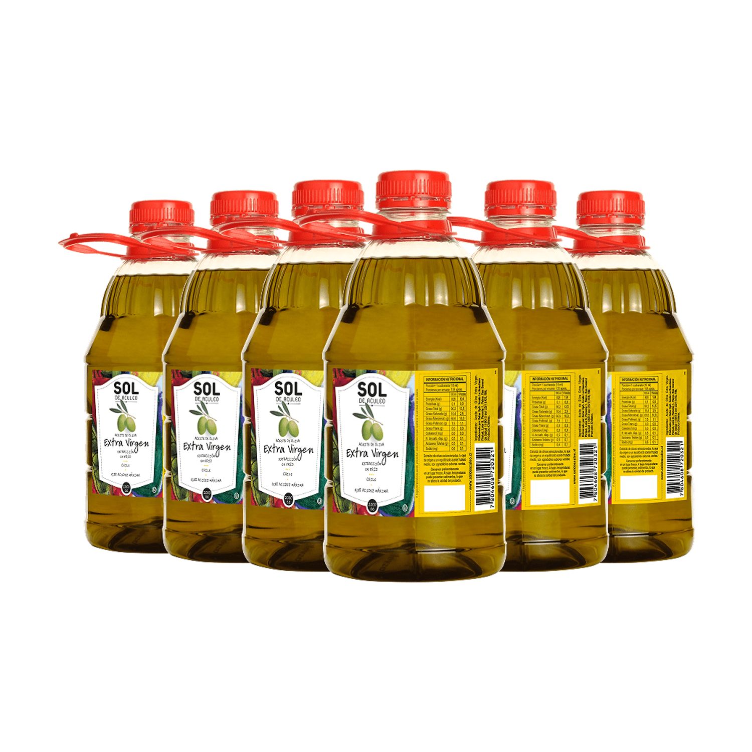Aceite De Oliva Extra Virgen Sol De Aculeo Blend 6 X 2000 Ml