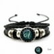 thumbnail image 1 of Luminous Twelve Constellation Artificial Gemstone Bracelet ,Beaded Rope PU Leather 12 Constellation Woven Bracelet, 1 of 5