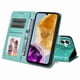 thumbnail image 2 of Funda tipo cartera FOXDOCK para Samsung Galaxy M15 5G , diseño girasol en relieve, cuero PU, cierre magnético, soporte y tarjetero, 2 of 5