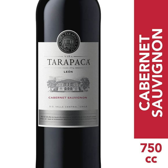 Vino Tinto Cabernet Sauvignon León de Tarapacá Botella, 750 ml