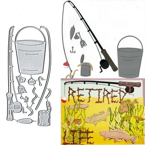 Cutting Dies Coolifwang, Marco De Herramientas De Pesca, Papel Para Álbum De Recortes