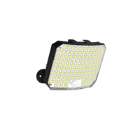 Genérico - 3 Focos Solares Exteriores Panel Luces Solares 100W Negro