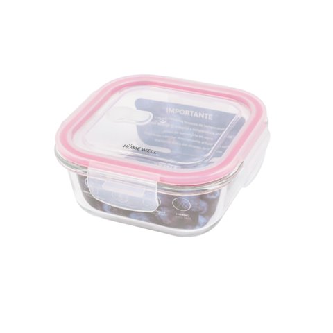 Homewell - Contenedor Hermetico Vidrio Cuadrado 520Ml