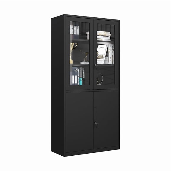 Estante Armario Metalico 4 Puertas Negro