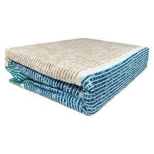 Doral - Sábanas Micro Piel Durazno 2.5 Plazas Lineal Beige Azul Turquesa