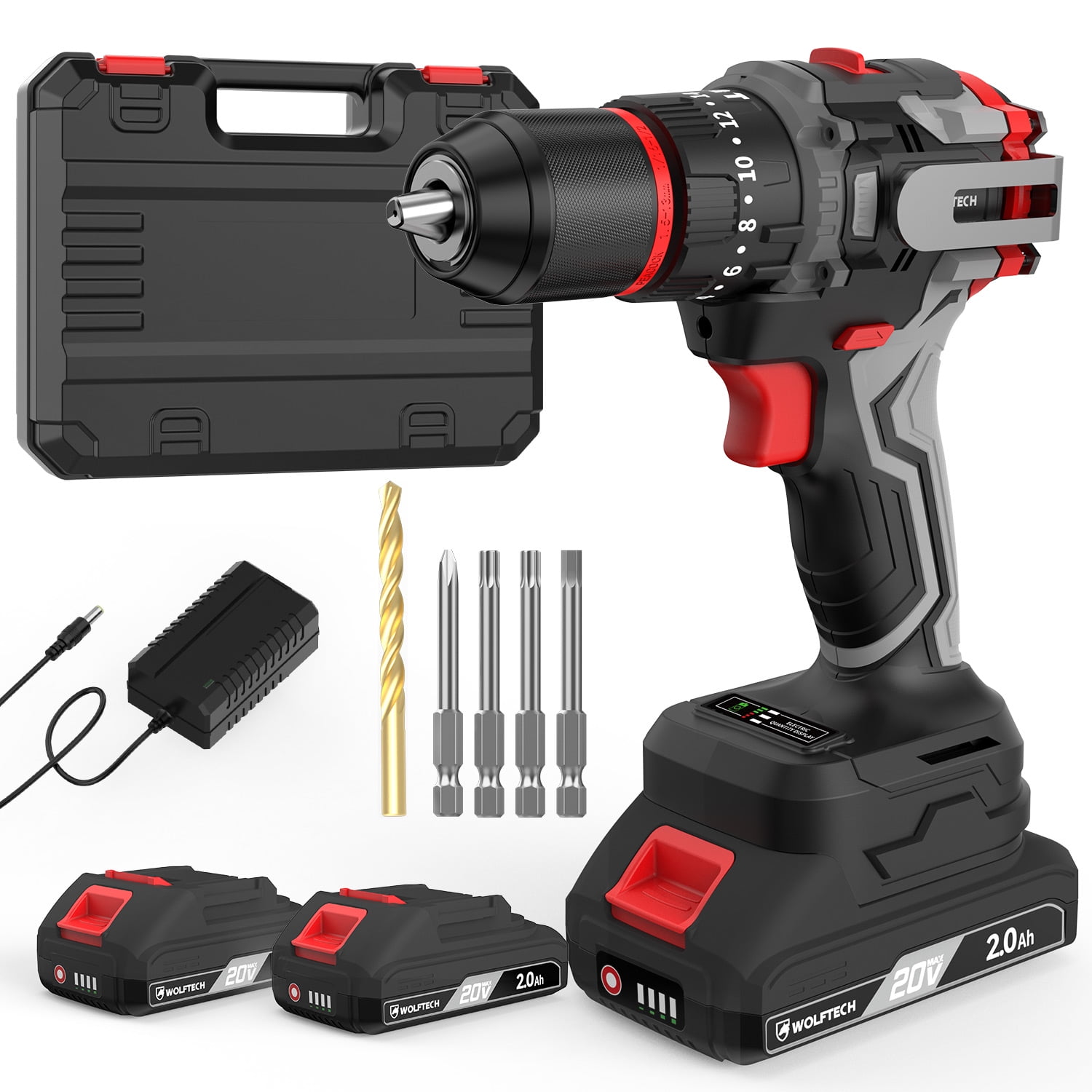 Element Design - Taladro Percutor Destornillador Inalámbrico Profesional 50nm 20v