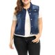 thumbnail image 1 of Agnes Orinda Chaqueta de Chaleco de Mezclilla sin Mangas con Botones Casual para Mujer de Talla Grande 2X Azul, 1 of 7