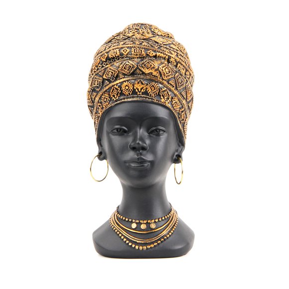 Escultura Smadeer de 9 cm, Busto de Mujer en Oro Antiguo