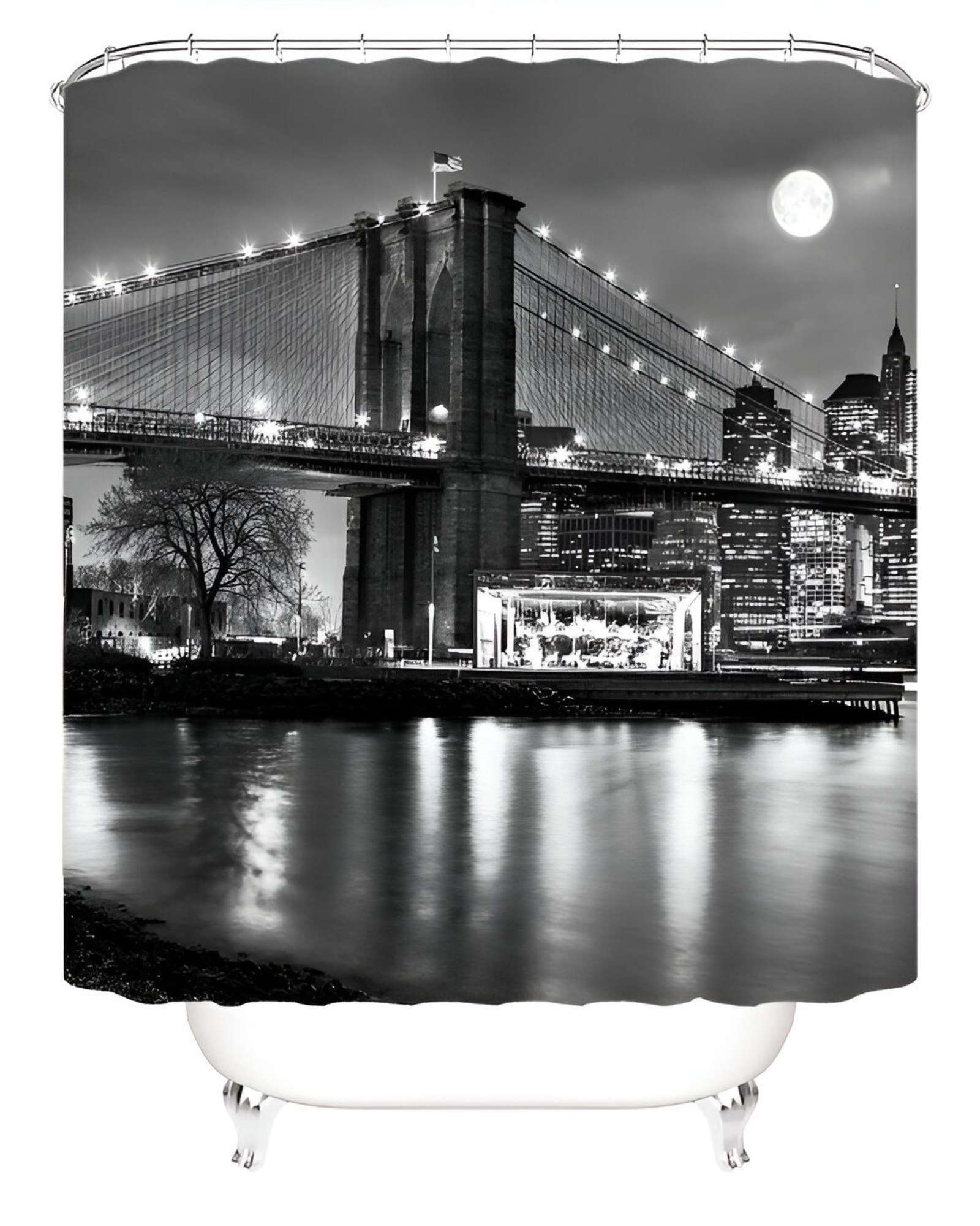 Genérico - Cortina De Baño Impermeable Más Forro De Ducha 180X180 Cm