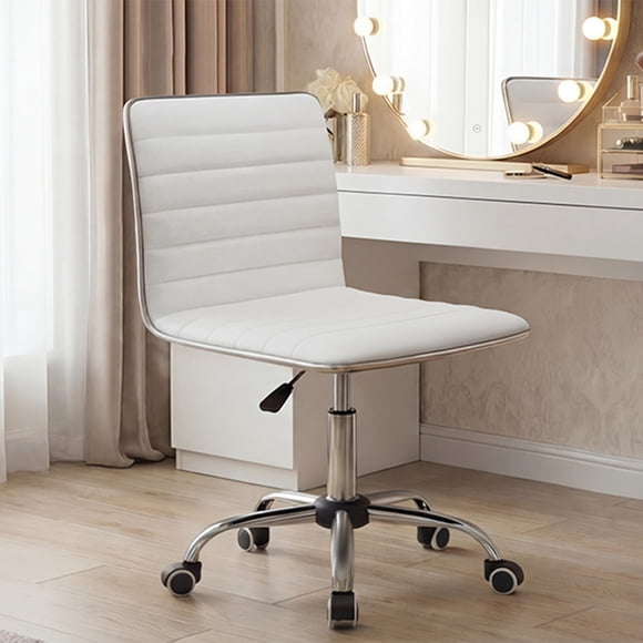 Silla de Oficina Furmax Sin Brazos Ajustable Giratoria Blanca