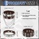 thumbnail image 2 of Uxcell 3Pcs Conjunto de Pulseras de Cuero con Tachuelas Rock Punk, 8.7"/22cm Muñequera Ajustable con Picos Góticos para Fiestas de Halloween Accesorios Emo Grunge, Café, 2 of 6