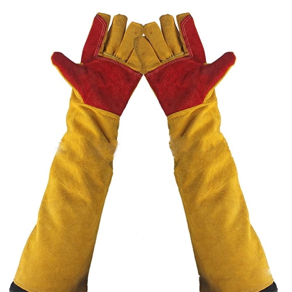 Guantes de soldadura HERSENT de 60 cm resistentes al calor con costuras de Kevlar