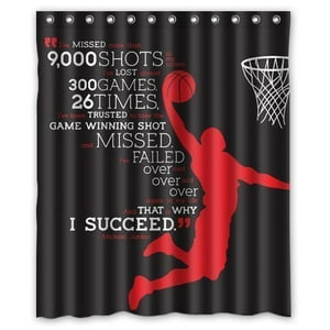 Pinghai - Cortina De Ducha De Michael Jordan, Juego De Cortinas De Baño Con Ganchos, Tamaño 60 X 72 Pulgadas
