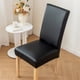 thumbnail image 2 of 2 paquete PU cuero falso impermeable estiramiento silla de comedor cubierta silla protector deslizantes cubiertas (negro, 2), 2 of 3