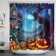 thumbnail image 1 of 1pc Scary Halloween Shower Curtain - Witch Pumpkin, Ghost, Skull, Butterfly, Death Moth Fabric - Waterproof - 72 x 72 Inches - Perfect for Kids and Boys Bathroom, 1 of 5