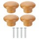 thumbnail image 1 of Uxcell 4 Paquete de Pomos Redondos de Madera para Cajones, Pomos de Tocador de Cabeza Redonda de 1 5/8" de Diámetro con Tornillos para Muebles, Cajones, Tocador, Armario, Alacena, Haya, 1 of 6