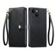 thumbnail image 1 of Funda Billetera con Cierre para [iphone 14] con Tarjetero, Soporte y Correa de ManoNegro, 1 of 5
