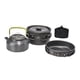 thumbnail image 2 of Juego de cocina para acampar de 3 piezas, olla, sartén, hervidor antiadherente, utensilios de cocina portátiles para acampar, kit de cocina para sende Negro, 2 of 5