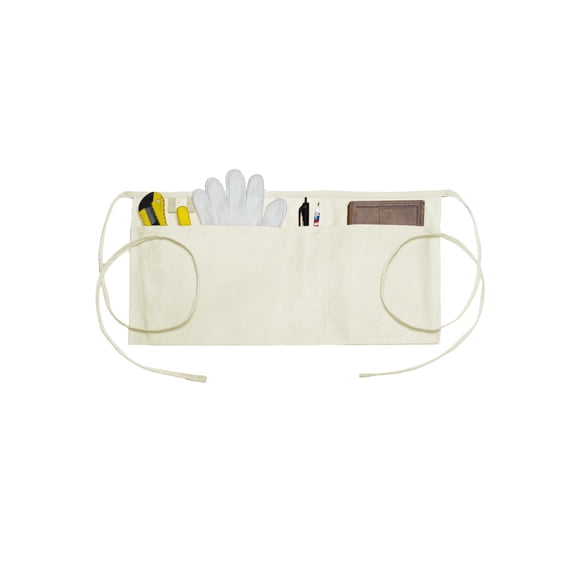 Delantal Shelvestar de Lona 50 cm, 3 Bolsillos, Beige