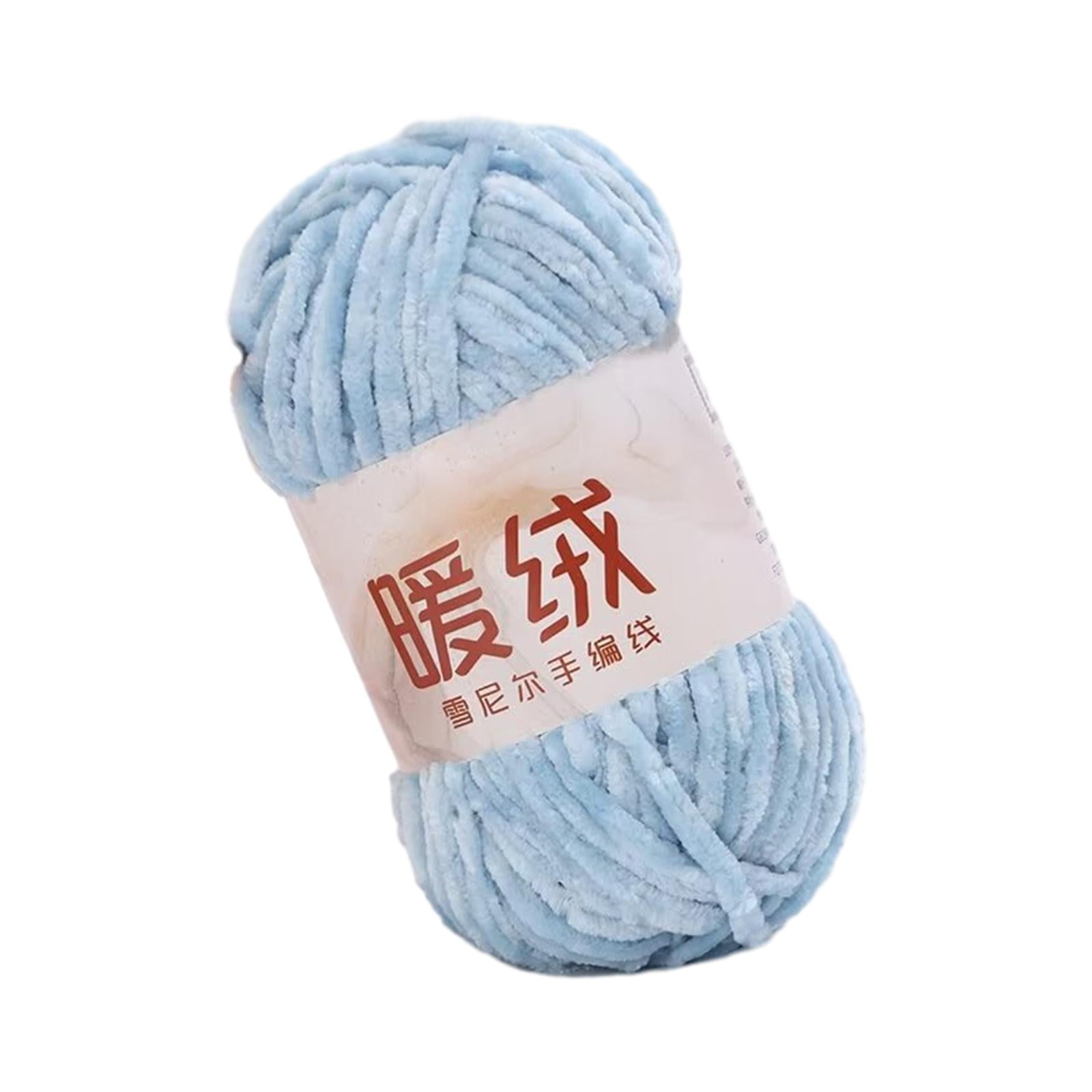 Magideal - Hilo De Chenilla, Hilo De Terciopelo Suave, Hilo De Punto De Brazo De 100g 80m, Hilo Grueso Para Cojín, Fabricación De Alfombras, Artesanía De Tejido, Azul Claro