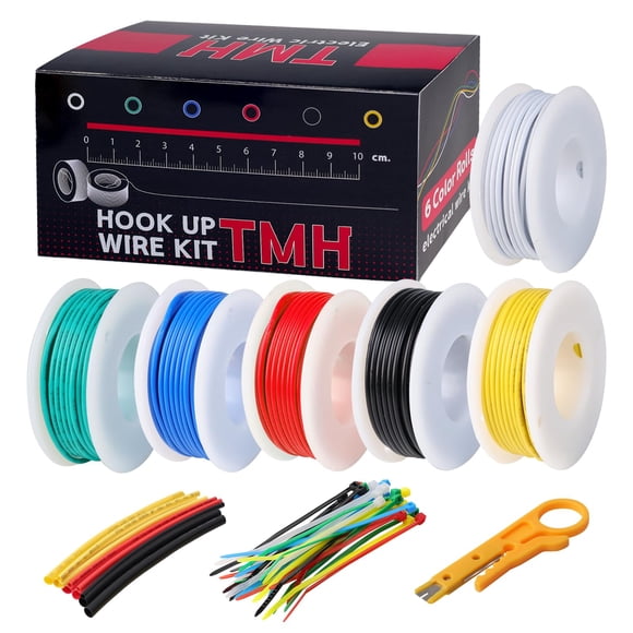 Kit de cable para conexiones TMH calibre 22 AWG, multifilar, 6 colores, 150 pies en total