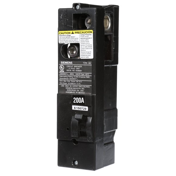 Disyuntor principal Siemens QS2200 QS tipo 200 amperios multifamiliar