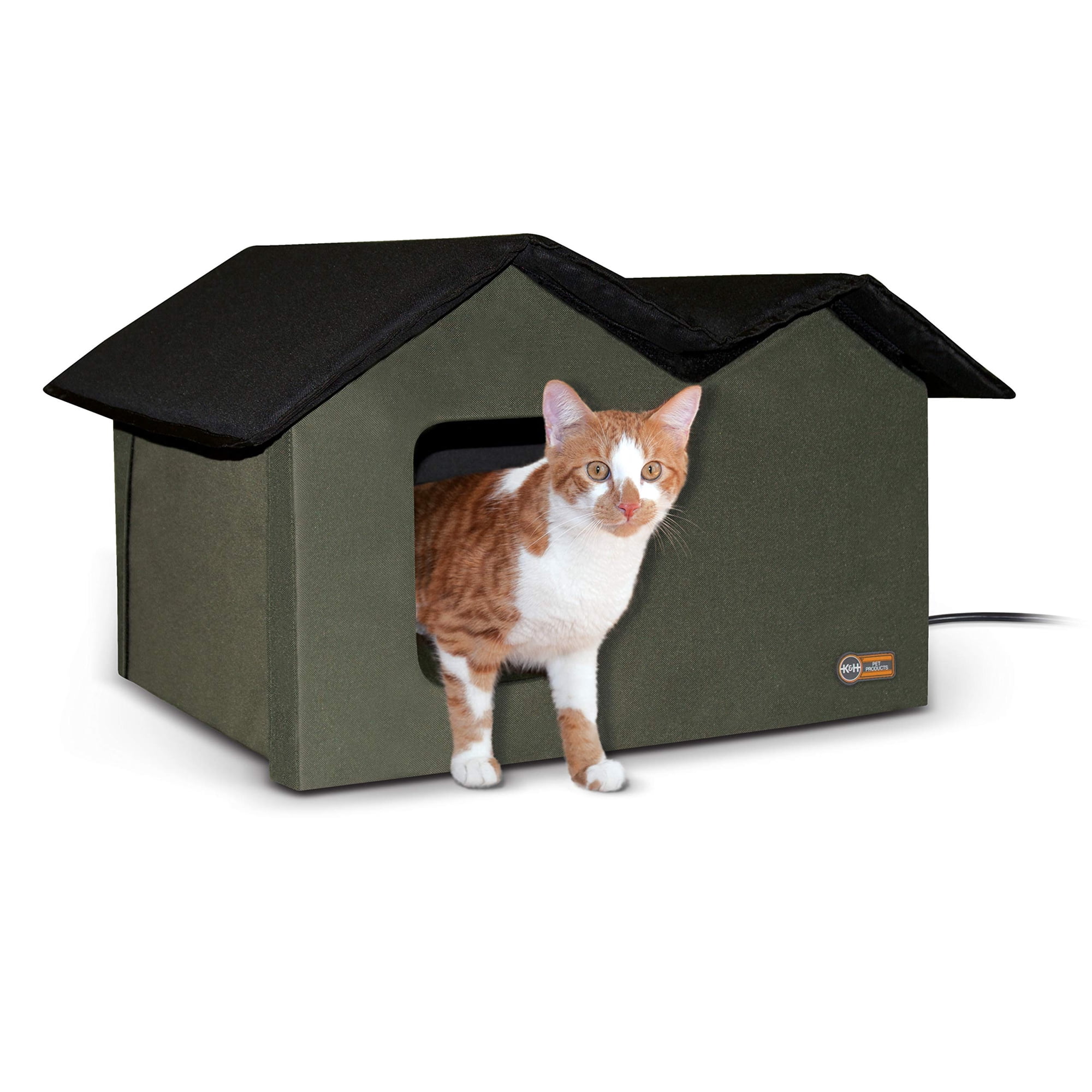 Cat House K&h Pet Products Tiene Calefacción Exterior Extra Ancha