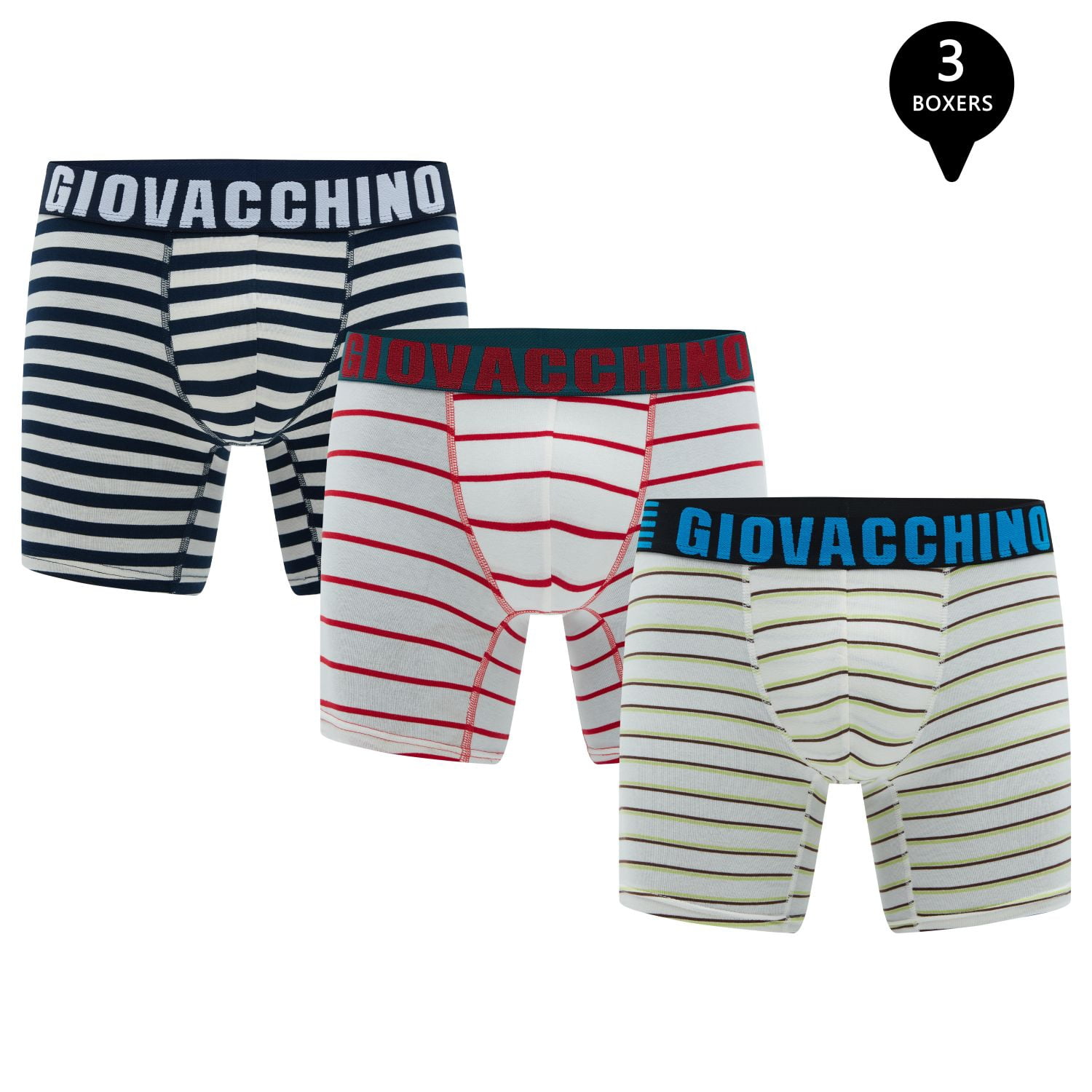 Giovacchino - Pack De 3 Boxer Medio Algodon Hombre