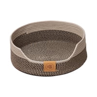 Ioensy - Cesta De Cama Para Gatos Tejida Con Cuerda De Algodón, Accesorios Para Mascotas, Cama Para Dormir Transpirable Para Mascotas, Marrón, 50Cm