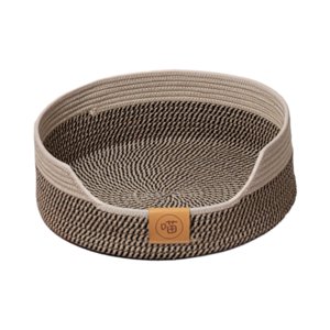 Ioensy - Cesta De Cama Para Gatos Tejida Con Cuerda De Algodón, Accesorios Para Mascotas, Cama Para Dormir Transpirable Para Mascotas, Marrón, 50Cm