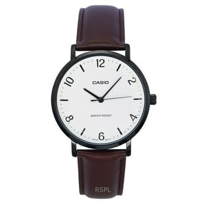 Reloj Casio Standard Analog Leather Strap White Dial Quartz Mtp-Vt03Bl-7B Men'S Watch