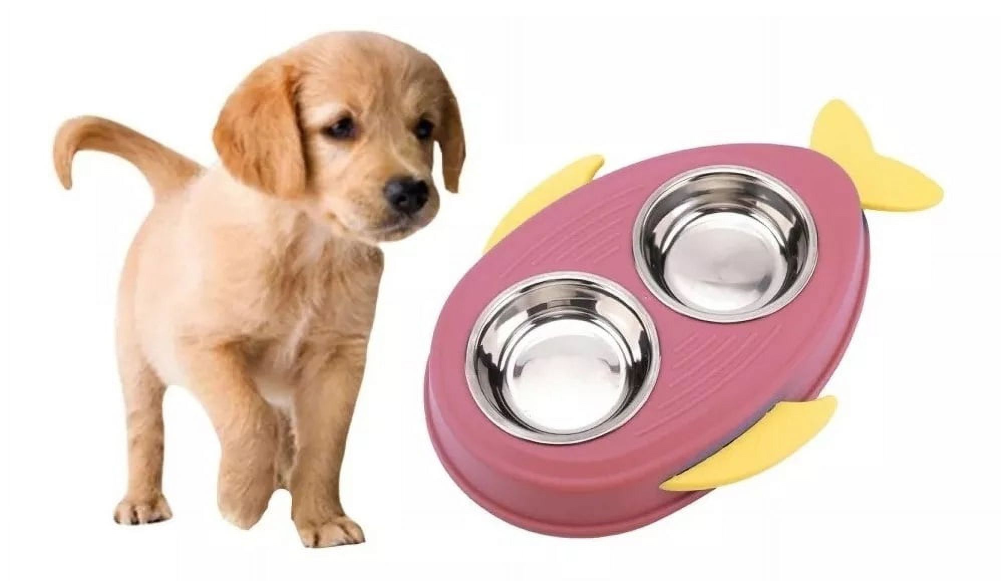 Defensor Forever - Plato Doble De Mascotas De Acero Inoxidable Lila