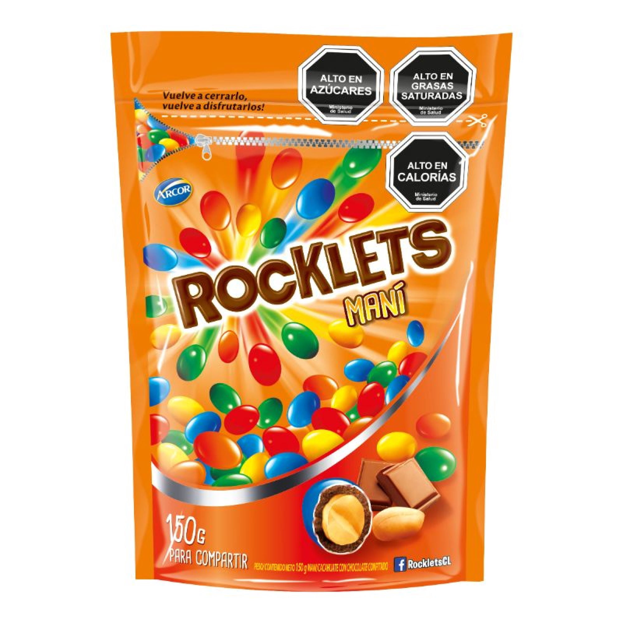 Chocolate Rocklets Maní 150 g Arcor