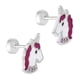 thumbnail image 1 of Aros de unicornio de plata 925 con esmalte rosa y correa de circones para niñas, 1 of 2