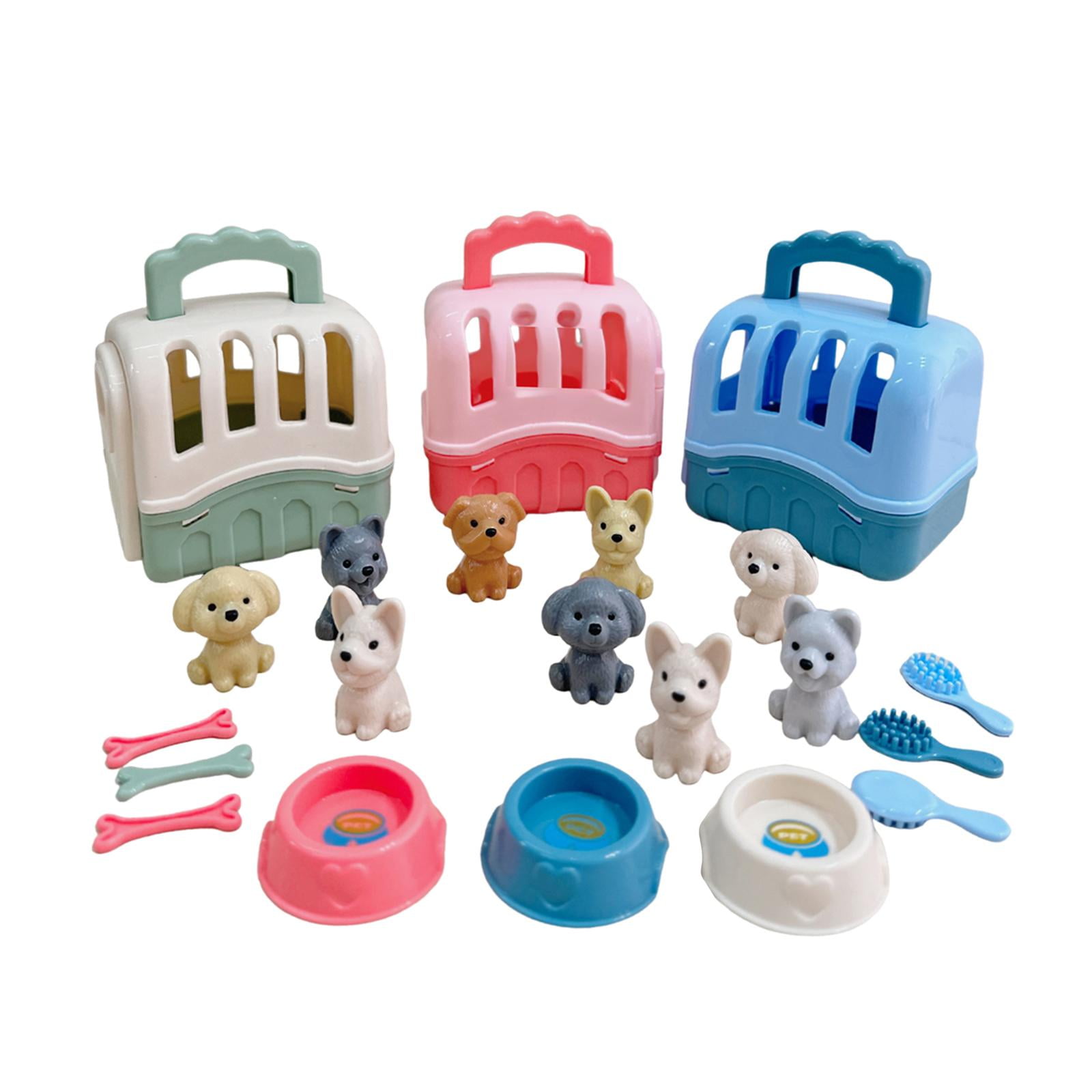 Magideal - Juego De 24 Juguetes De Rol Para El Cuidado De Mascotas Y Cuenco De Alimentación, Accesorios Para Muñecas, Juguetes De Simulación Para Niños, Niñas Y