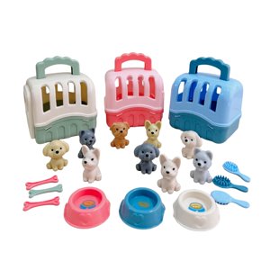 Magideal - Juego De 24 Juguetes De Rol Para El Cuidado De Mascotas Y Cuenco De Alimentación, Accesorios Para Muñecas, Juguetes De Simulación Para Niños, Niñas Y