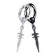 thumbnail image 1 of 2x Pendientes Largos De Acero Inoxidable Pendientes Largos Negros + Plateados, 1 of 5